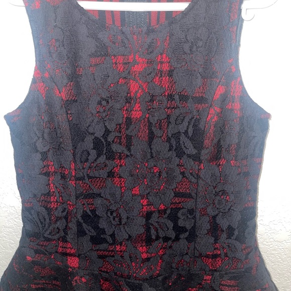 Girls Black and Red Lace Ruffle Dress NWT - Picture 2 of 5